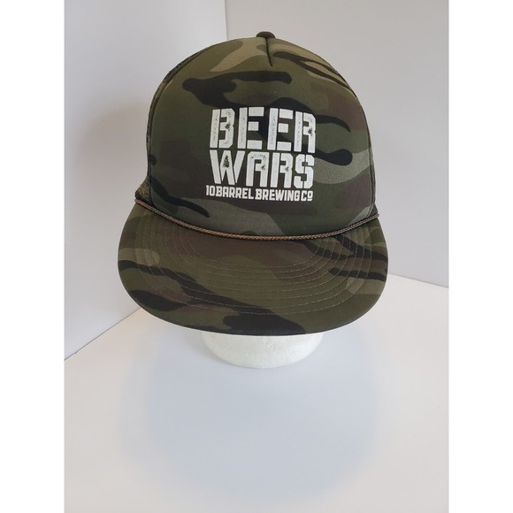 Camo Beer Wars 10 Barrel Brewing Co Trucker Hat Anheuser-Busch NWOT Snapback - Picture 1 of 7
